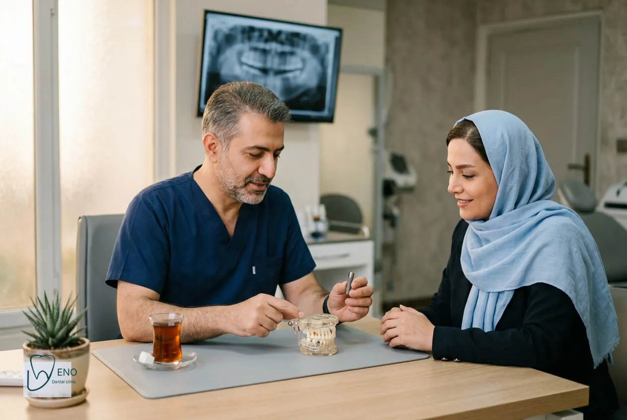 بخشهای اصلی ایمپلنت دندان: فیکسچر، اباتمنت و روکش